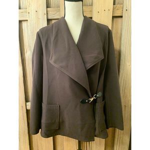 Chicos Brown Blazer Jacket Stretch Career